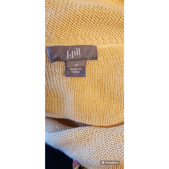 J Jill knit sweater yellow‎ cowl neck size medium - Picture 6 of 6